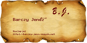 Barczy Jenő névjegykártya