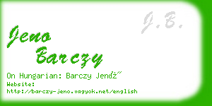 jeno barczy business card